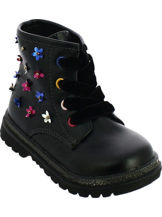 IQ Shoes Rosemarie Kids Anatomic Boots with Zipper Black