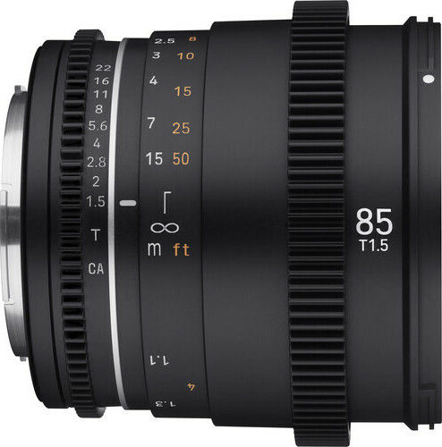 Samyang Voller Rahmen Kameraobjektiv 85mm T1.5 VDSLR MK2 Cine Teleobjektiv für Canon EF Mount Black