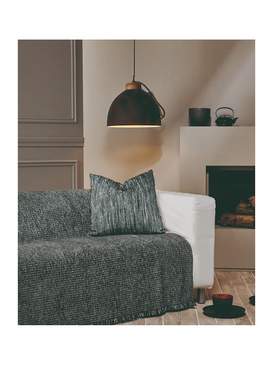 Kentia Arcana Ριχτάρι Τριθέσιου Καναπέ Chenille 180x300εκ. 30 Dark Grey-Ecru