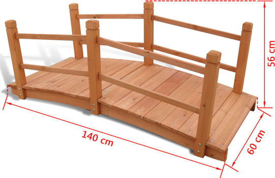 vidaXL Διακοσμητική Γέφυρα Κήπου Ξύλινη 140x60x56cm 140x60x56εκ. 41300