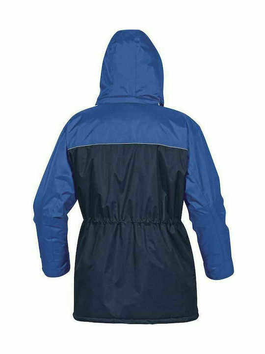 Delta Plus Helsinki 2 Work Jacket Cold with Hood Blue with PVC coating