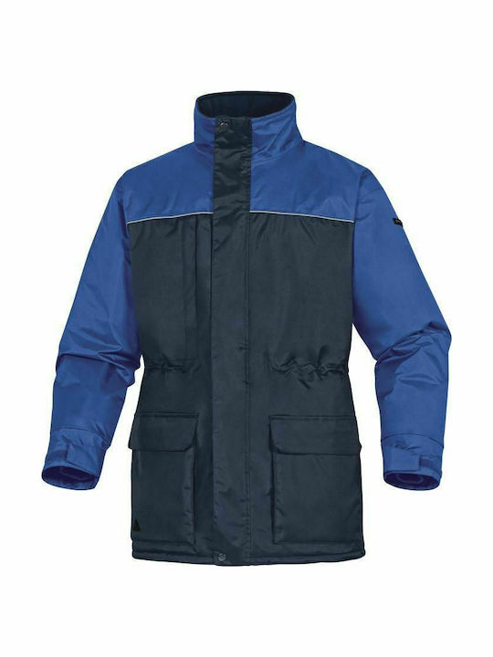 Delta Plus Helsinki 2 Work Jacket Cold with Hood Blue with PVC coating