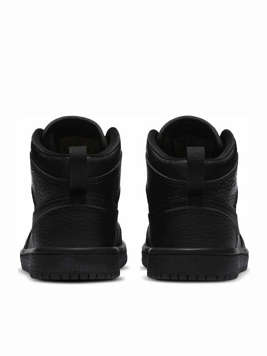1 Mid PS Kids Sports Shoes Basketball with Laces Black