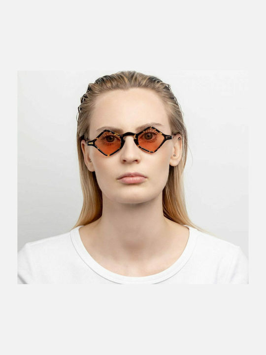 Kyme Sisto Unisex Sunglasses with Transparent Plastic Frame and Brown Gradient Lens