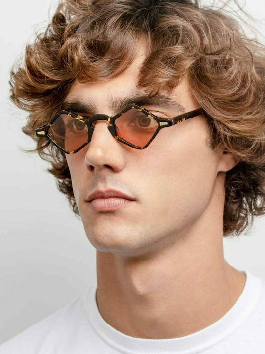 Kyme Sisto Unisex Sunglasses with Transparent Plastic Frame and Brown Gradient Lens