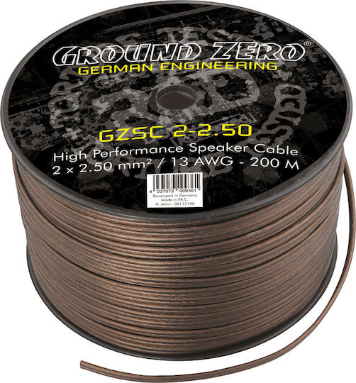 Ground Zero Cablu Speaker Auto GZSC 2x2.50mm 13AWG GZSC 2-2.50 Πολύκλωνο