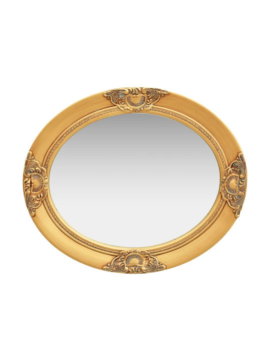 vidaXL Baroque Wall Mirror with Gold Wooden Frame Diameter 50cm 1pcs