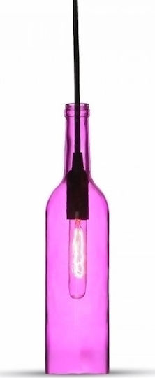 V-TAC Bottle Висящо Осветително Тяло Розов с Цокъл E14, E.14