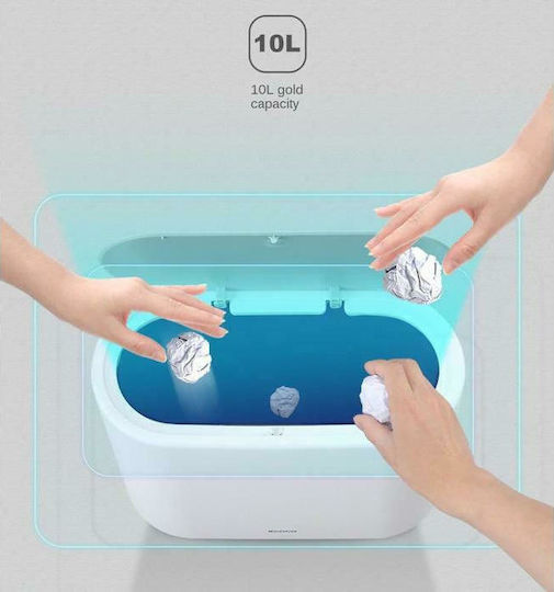 Ecoco Κάδος Απορριμμάτων Πλαστικός Λευκός 10lt Ecoco Κάδος Απορριμμάτων Πλαστικός Λευκός 10lt