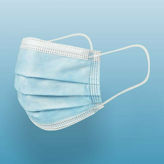 Larisa Face Cover Medical Mask Single Use 3ply Type II Protective Mask Non-Reusable Type II Surgical Blue 50pcs