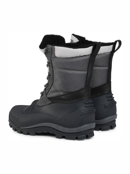 Kinderstiefel Schnee mit Schnürsenkeln Grau