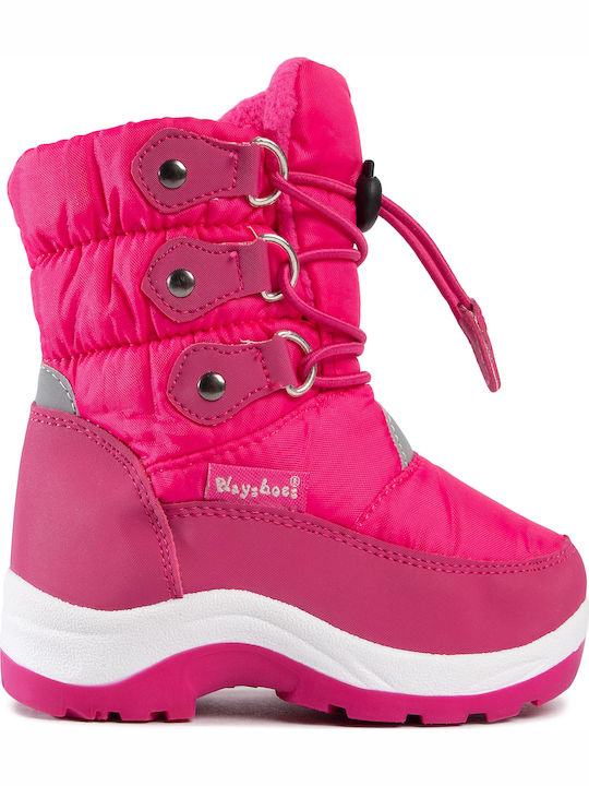 Playshoes Μπότες Χιονιού Kids Snow Boots with Lace Fuchsia