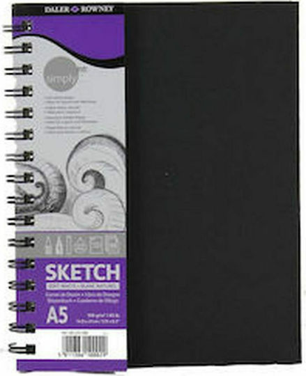 Daler Rowney Notebook Spiral 54 Sheets A4 Ruled Black 482254400