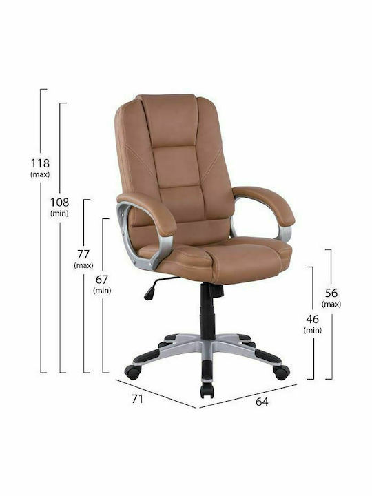Executive Office Chair with Fixed Arms Camel Freebox
