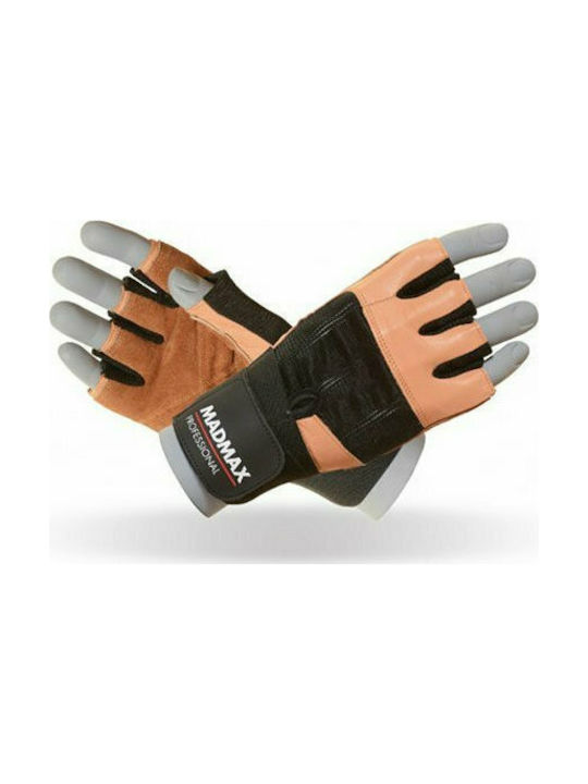 MadMax Professional Ανδρικά Αθλητικά Γάντια Γυμναστηρίου Καφέ