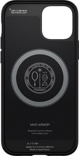 Spigen Mag Armor Umschlag Rückseite Silikon Schwarz (iPhone 12 / 12 Pro)