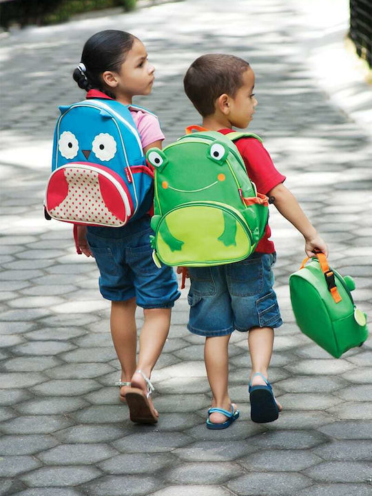 Skip Hop Zoo Owl School Bag Backpack Kindergarten Blue with Water Bottle Holder