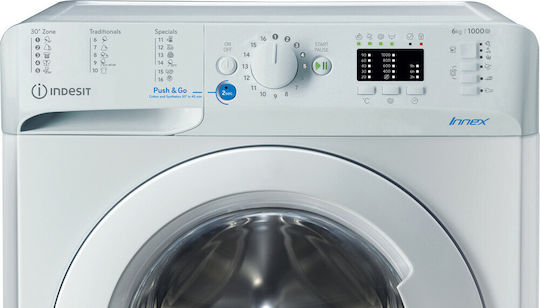 Indesit BWSA 61051 W EU N Πλυντήριο Ρούχων 6kg 1000 Στροφών F161672