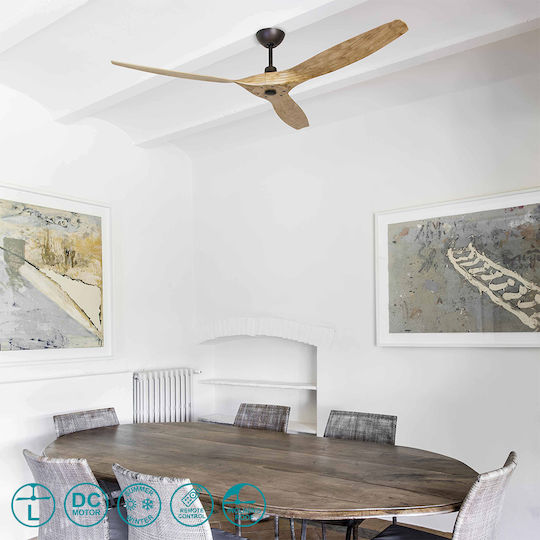 Faro Barcelona Morea L Ceiling Fan 152cm Light Brown