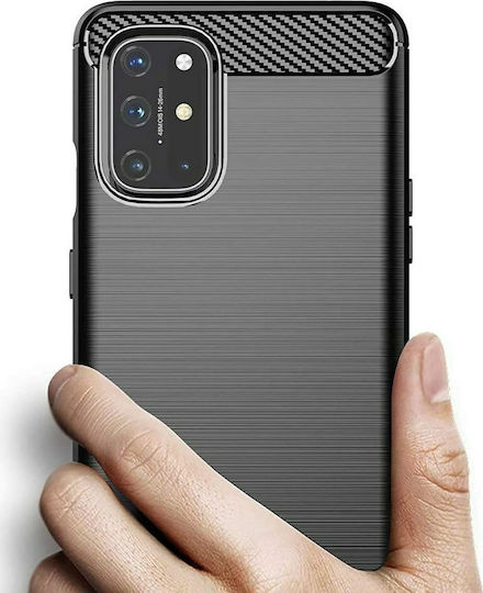 Hurtel Carbon Fiber Задна корица Силикон Черен (OnePlus 8T)