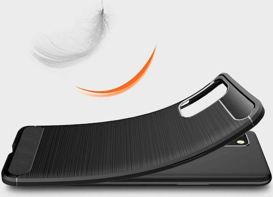 Hurtel Carbon Fiber Задна корица Силикон Черен (OnePlus 8T)