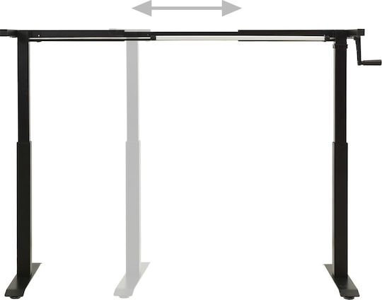 vidaXL Collapsible Desk Base with Manual Height Adjustment Metallic Office Table Black 160x60x113cm