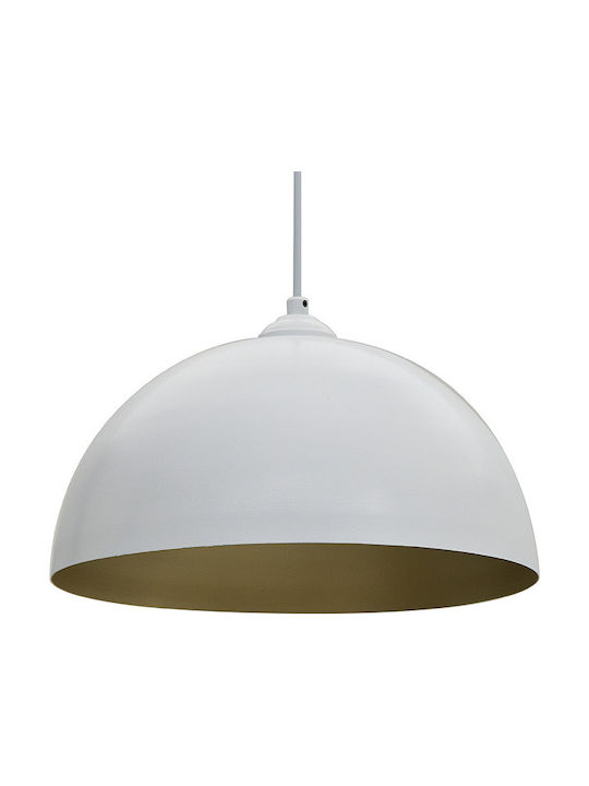 Click Pendant Light White Bell with Socket E27 30x30x84cm