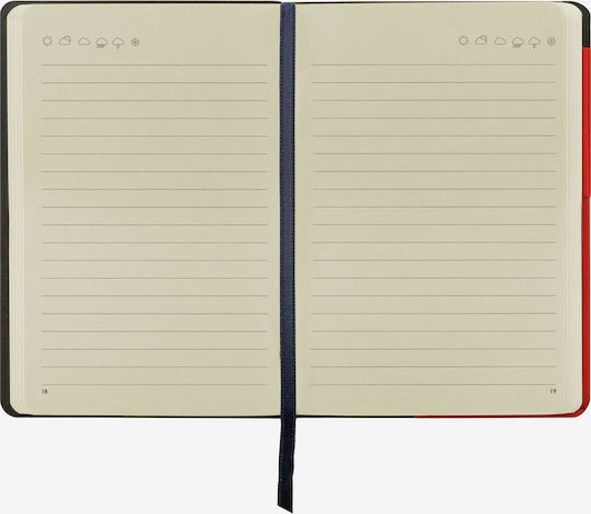 Legami Milano Notebook Small Σημειωματάριο A6 96 Φύλλων Ριγέ με Λάστιχο Κόκκινο