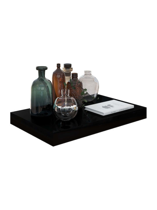 Shelves Wall S/2 Glossy Black 2pcs 40x23x3.8cm