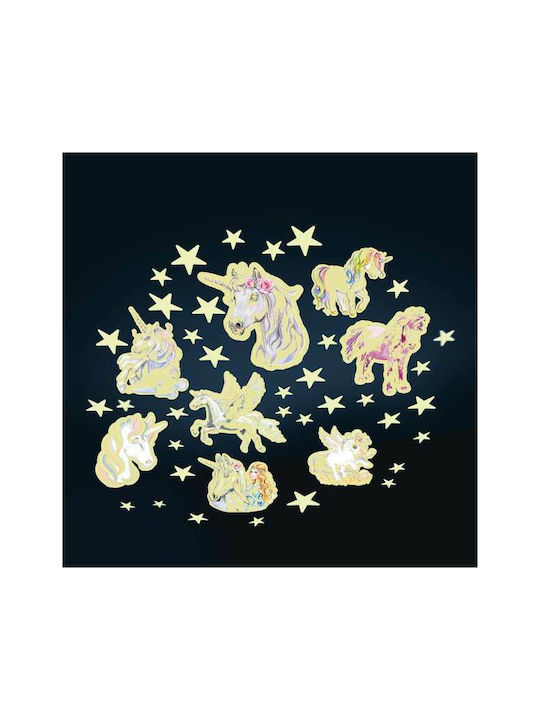 Brainstorm Kids 3D Glow-in-the-Dark Wall Sticker Stars & Unicorns