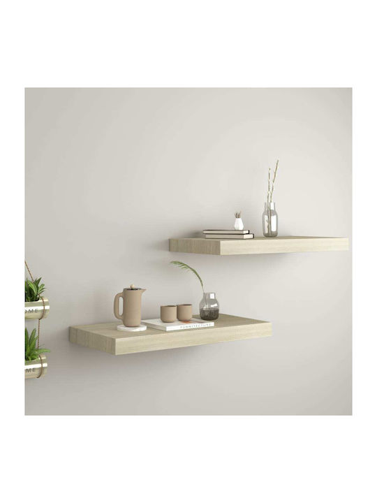 Shelves Wall S/2 Oak 2pcs 50x23.5x3.8cm