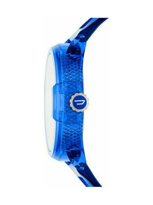 Diesel MS9 Watch Battery with Blue Rubber Strap