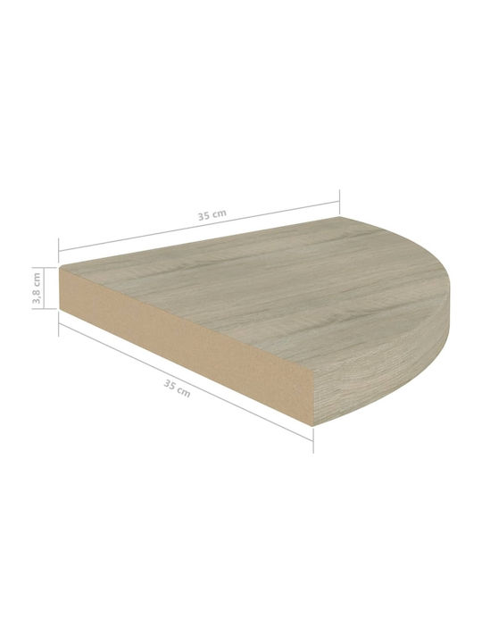 Γωνιακό Ράφι Τοίχου Δρυός 35x35x3.8εκ.