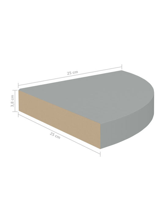 Γωνιακά Ράφια Τοίχου S/4 Γκρι (4τμχ) 25x25x3.8εκ.