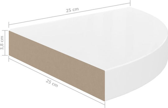 Γωνιακά Ράφια Λευκά (2τμχ) 25x25x3.8εκ.