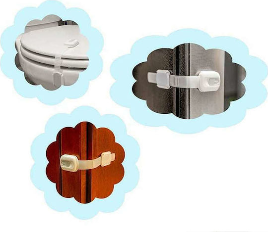 FreeOn Cabinet & Drawer Lock with Sticker made of Plastic in White Color 1pcs