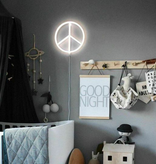 A Little Lovely Company Plastic Kids Wall Light Peace
