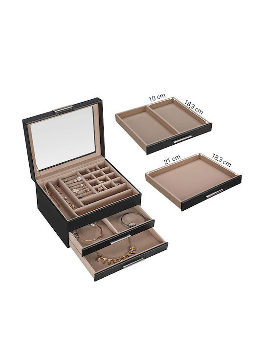 Songmics Jewelry Box with Drawer 23.1x13.5x13.5cm