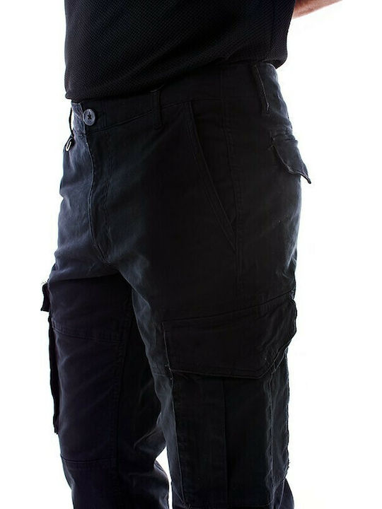 Trousers Cargo Elastic in Regular Fit Black