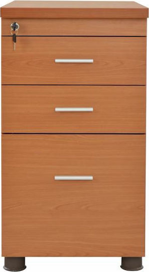 Ξύλινη Συρταριέρα Γραφείου με Κλειδαριά & 3 Συρτάρια Κερασί 40x46x75cm