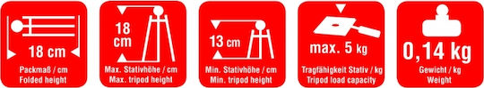 Braun Phototechnik Tisch Tripod MT-18 mit Smartphone Halter Schwarz