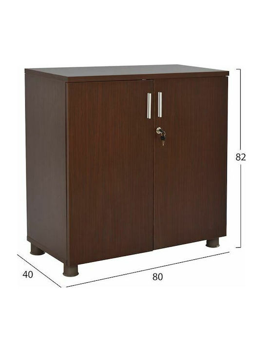 Ξύλινο Ντουλάπι Γραφείου με Κλειδαριά Wenge 80x40x82cm