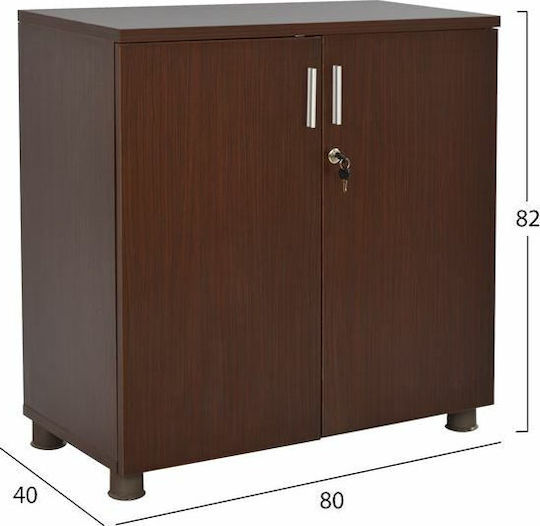 Ντουλάπι Γραφείου Ξύλινο με Κλειδαριά Wenge 80x40x82cm