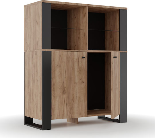 Μπουφές Old Wood Ξύλινος Χρυσός Δρύς - Μαύρο 106.2x44x128.5cm