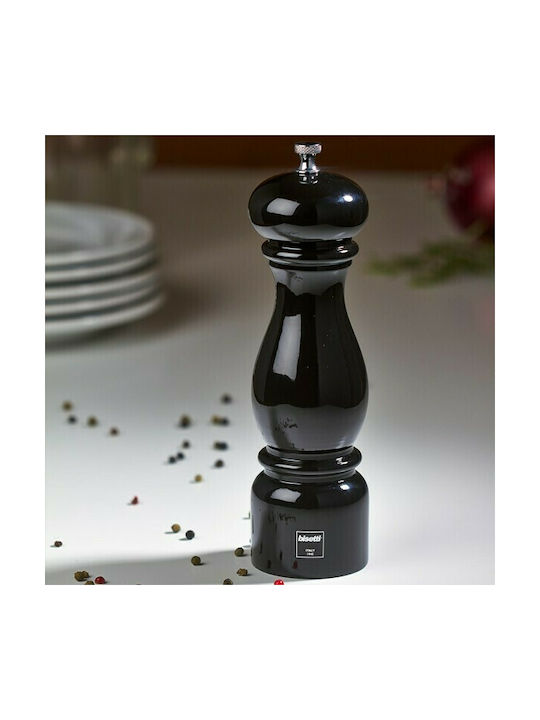 Bisetti Manual Wooden Pepper Mill 22cm Black