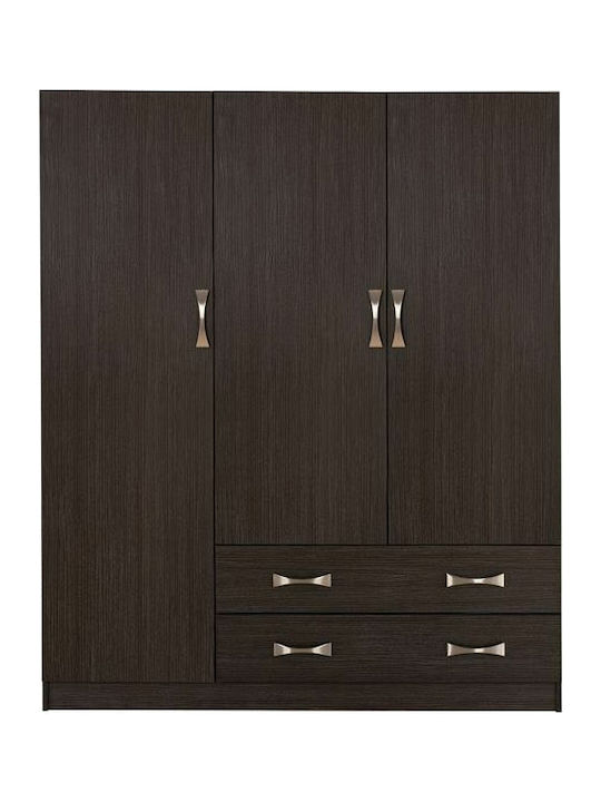 Τρίφυλλη Ντουλάπα Zebrano 150x55x180cm