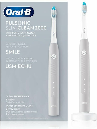 Oral-B Pulsonic Slim Clean 2000 Ηλεκτρική Οδοντόβουρτσα Γκρι
