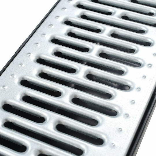 vidaXL Plastic Canal Duș cu Dimensiune 100x12.5cm Argintiu 6buc