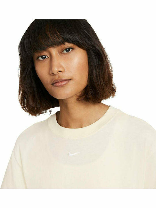 Sportswear Essential Summer Mini Athletic T-Shirt Short Sleeve Beige Dress