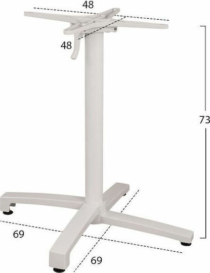 Freebox Stand De Masă Pliabil Metalic Cu Reglaj Alb Mat 69x69x92cm